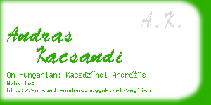 andras kacsandi business card